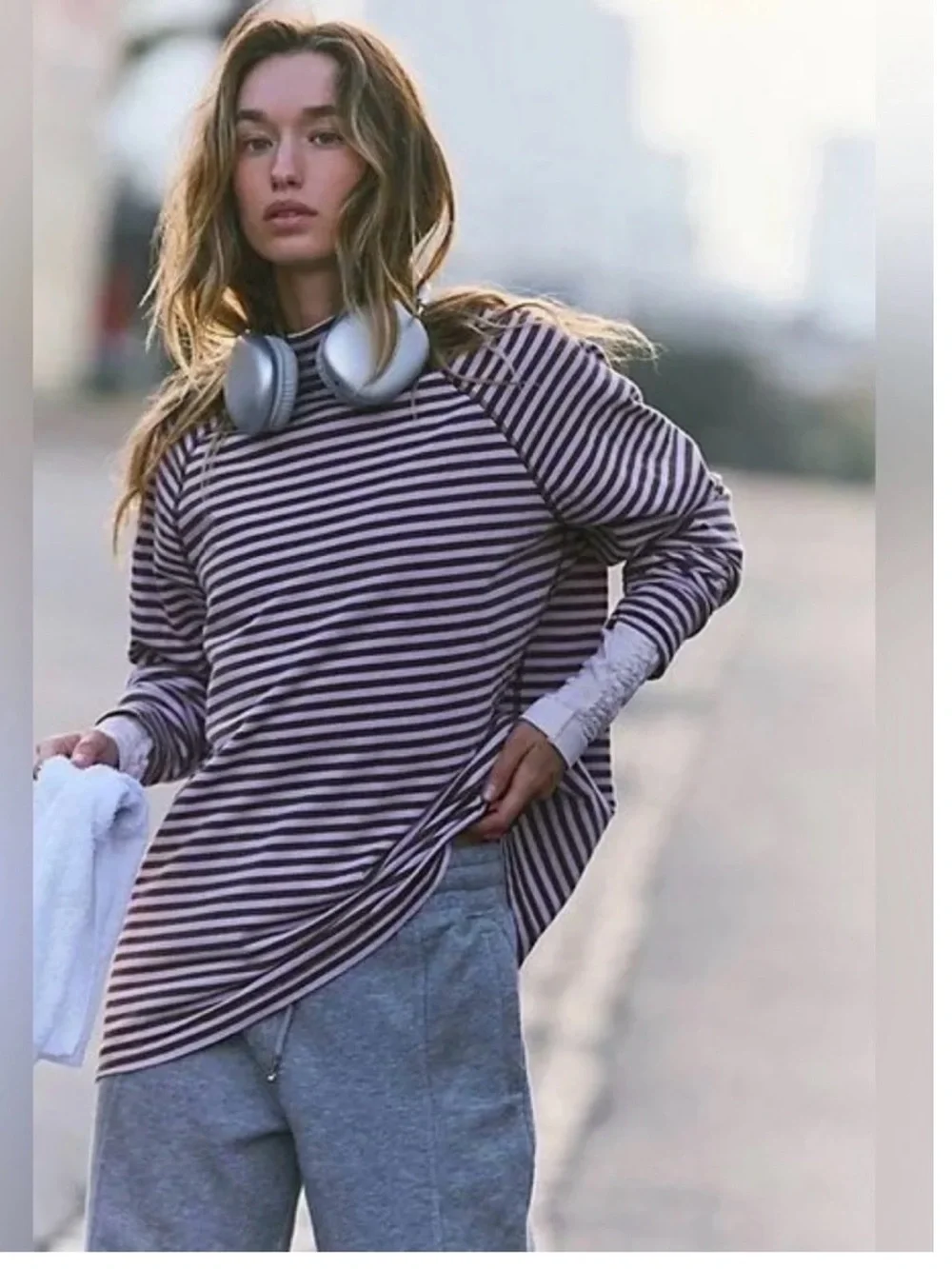 NWOT Free People Restoration Yarn Dye Stripe Layering Shirt